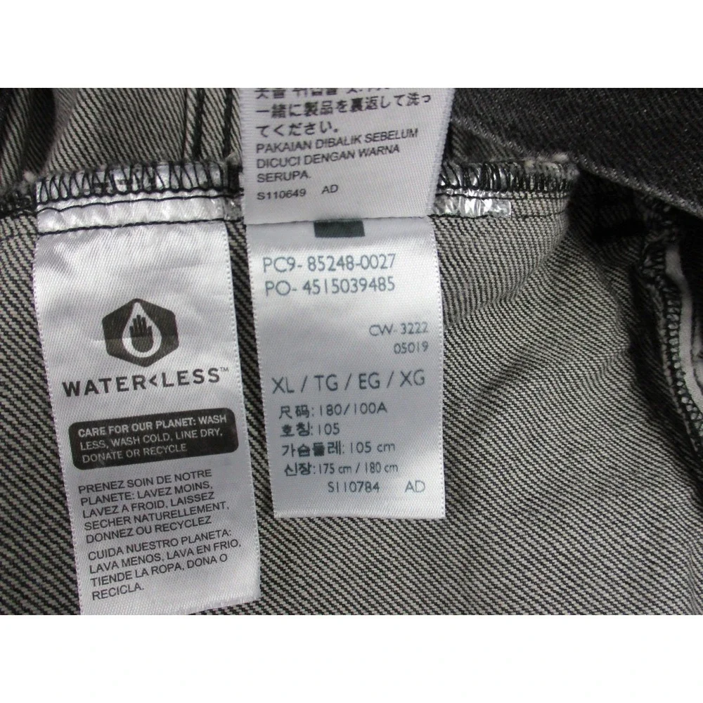 Levis Jacket Mens Extra Large Black Vintage Fit Denim Tyoe III Trucker Coat